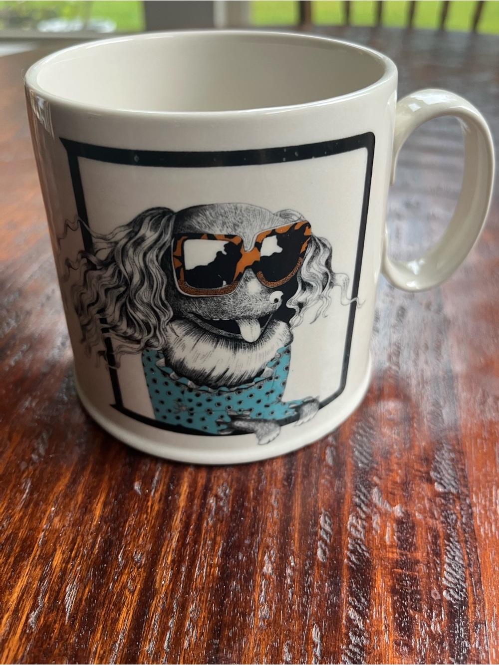 Florence Balducci for Anthropologie whimsical Dog Print Ceramic Mug